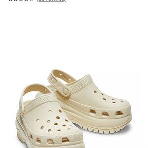 CROCS Women's Platform Clogs - Cream